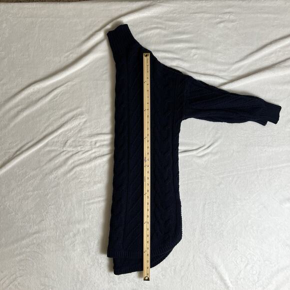 Reiss Womens Sweater Dress Size S Navy Cable Knit Minimalist Sophisticated FLAW - Picture 6 of 8